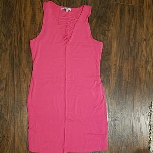 Hot Pink Body Con Dress medium